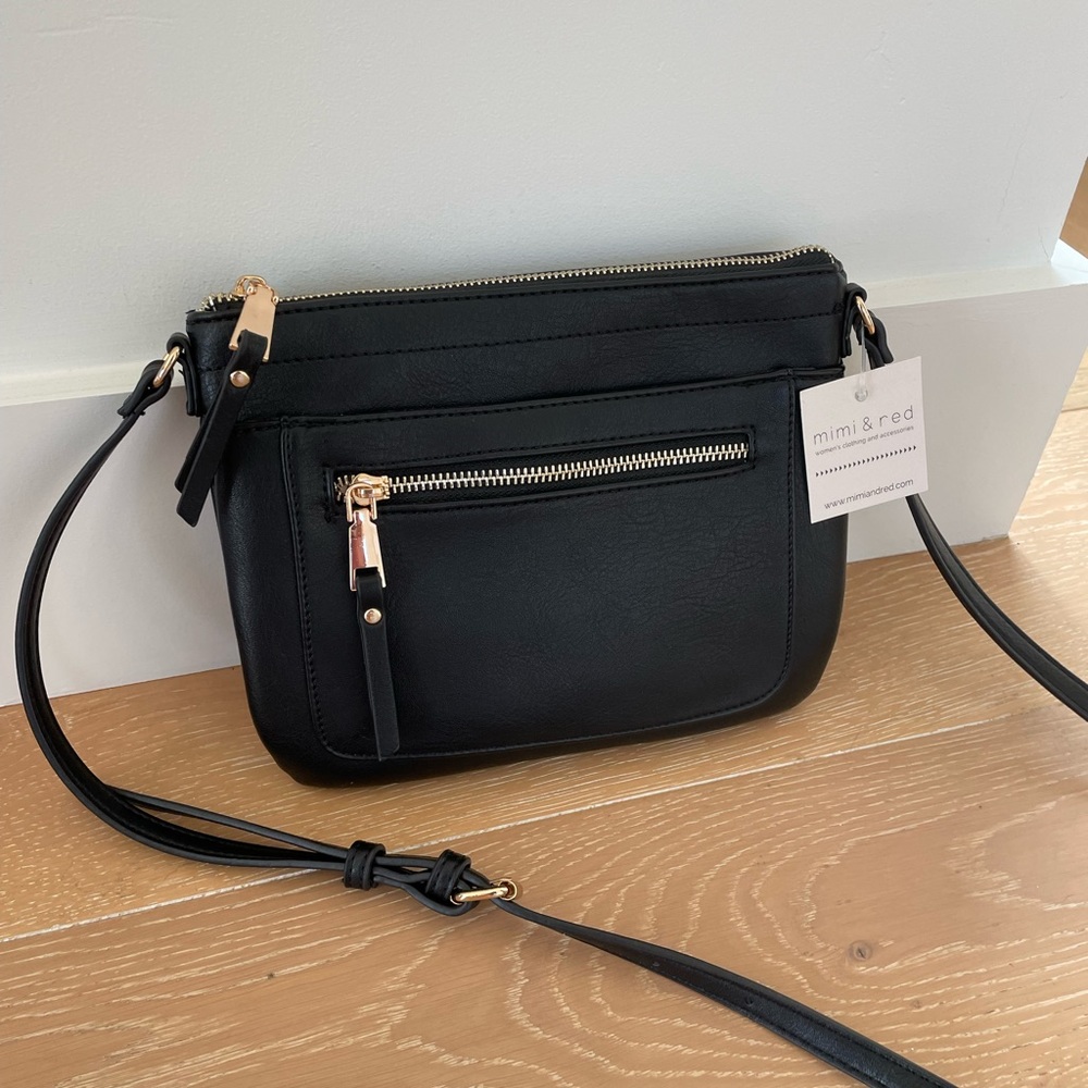 Black Crossbody bag faux leather brand new with tags